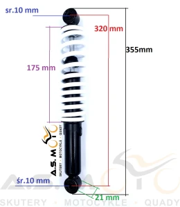 Amortyzator przedni quad ATV 110, 125 320mm z regulacją