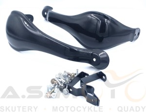 Osłony dłoni handbary uniwersalne Quad ATV Cross Enduro czarny połysk komplet 
