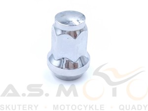 Nakrętka felgi M10x1,25 stożek zamknięta Quad ATV UTV chrom na klucz 14