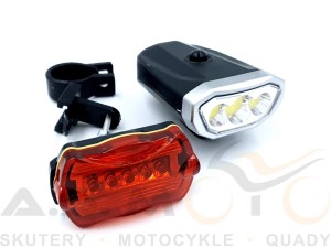 Zestaw lamp lampy rowerowe lampki światła przód tył led