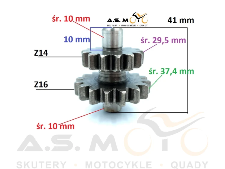 Koło-tryb-pośredni-rozrusznika-mały-motocykl-125-4T -Benyco-BR125-pionowy-silnik-wymiary.jpg