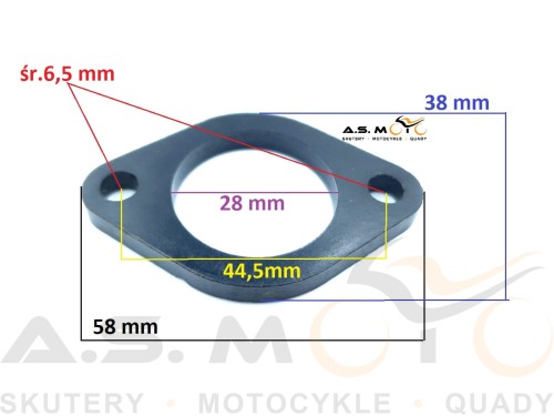 Podkładka-ebonitowa-króćca-kolektora-ssącego-gaźnika-Quad-Cross-Motorower-Motocykl-Skuter-wymiary.jpg