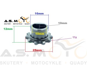 Zębatka przednia przód 25H Pocket Bike Mini Quad, Cross, E-ATV 11 zębów 