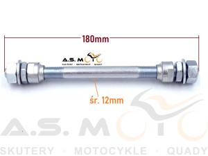 Oś koła tylnego na wianki Romet, Motorynka, Komar