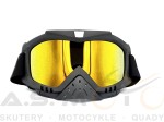Gogle motocyklowe Cross Quad czarny mat Lustrzane Przyciemniane