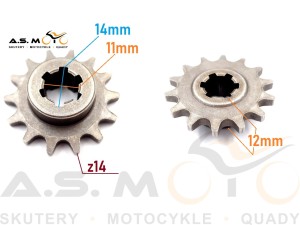 Zębatka przednia przód Pocket Bike 14 zębów T8F