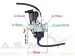 Gaźnik 17,5 PHVA skuter 2T, 2- suw. poj.50 Aprilia Yamaha MBK Keeway Kenos Barton