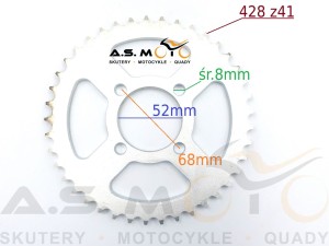 Zębatka tylna zębatka tył Cross/ATV 125 428 41 zębów