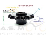 Zębatka zdawcza przednia 530 14 zębów Quad ATV 150, 200, 250 Hummer