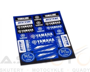 Naklejki Yamaha Racing, niebieskie, 210x297mm, zestaw, arkusz 25 NAKLEJEK