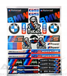 Naklejki BMW TUNING Motorrad GS ADVENTURE M PERFORMANCE DAKAR REPLIKA arkusz