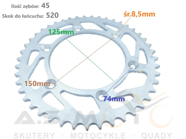 Zębatka-tylna-520-45-zębów-Cross -250ccm-zębatka-do-Crossa-250-300-wymiary.jpg