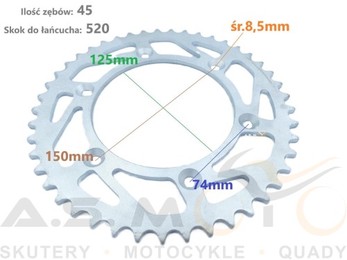 Zębatka-tylna-520-45-zębów-Cross -250ccm-zębatka-do-Crossa-250-300-wymiary.jpg
