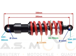 AMORTYZATOR TYŁ TYLNY CNC DERBI 50 SENDA MOTOCYKL CZERWONY