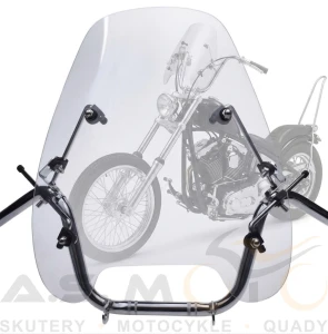 SZYBA OWIEWKA MOTOCYKLOWA UNIWERSALNA CHOPER 46CM MOCOWANIA