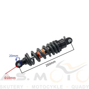 AMORTYZATOR TYŁ CROSS ASIX XB28 125CC 26CM CZARNY OLEJ-GAZ