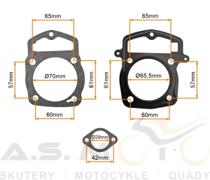 USZCZELKA CYLINDRA GŁOWICY I NAPINACZA CROSS 250 CB250 65,5mm