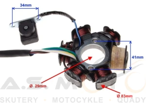 Uzwojenie stator stojan iskrownik Quad ATV 110 125 6 cewek