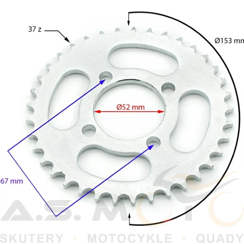 ZĘBATKA TYŁ 428 37z CROSS 125 TYLNA DO CROSSA XTR 607 KXD 607 (1).png