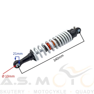 AMORTYZATOR PRZÓD QUAD ATV ASIX MAGNUM 250CC 34CM FI10 BIAŁY OLEJ-GAZ