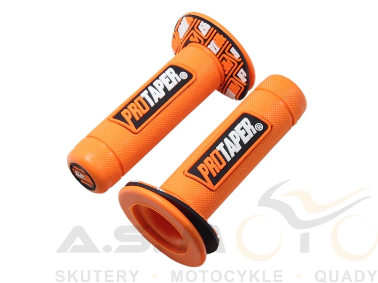 MANETKI KIEROWNICY CL-009 GUMOWE POMARAŃCZOWE GRIPY CROSS KTM ASIX (2).jpg