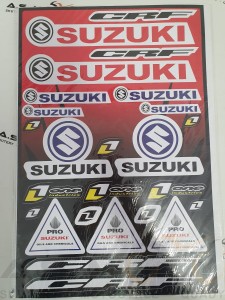 Naklejka SUZUKI duży arkusz CRF logo czerwono-czarna