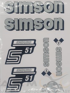 Naklejka Simson, różne warianty naklejek, loga, Enduro, s 51, naklejki 
