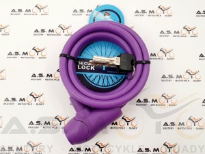 Zamknięcie rowerowe SILIKONOWE Leoshi na kluczyk fioletowe 