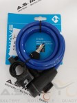 Zamknięcie rowerowe spirala na kluczyk 10x1800mm NIEBIESKIE