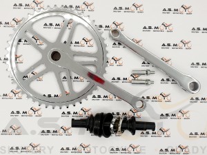 Mechanizm korbowy 1 rzędowy do roweru 46 zębów klin z osią