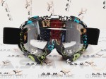 Gogle motocyklowe Cross Quad czarno kolorowe czaszki