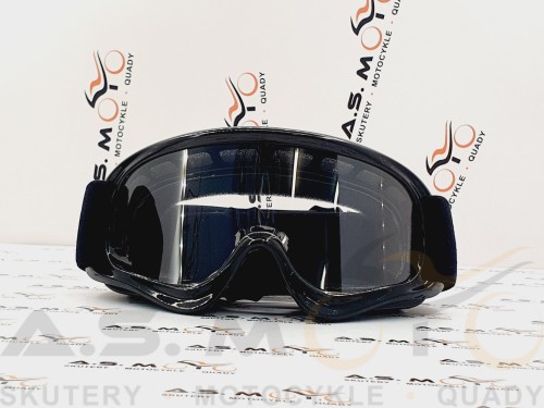 Gogle motocyklowe do kasków dziecięcych Quad Cross KXD Pro czarny połysk