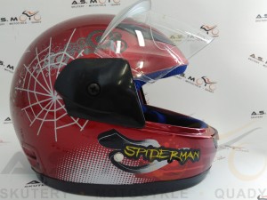Kask szczękowy DZIECIĘCY SPIDERMAN bordowy