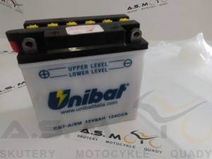 Akumulator Unibat 12V8AH CB7-A /SM obsługowy LEWY plus + kaucja 30 zł