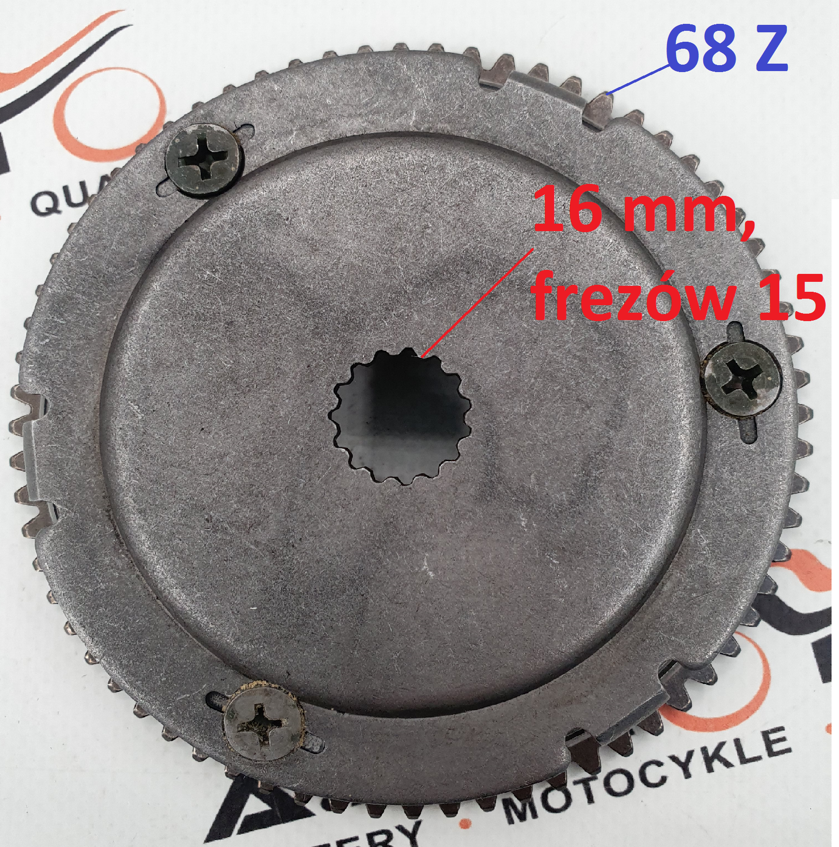 sprzęgło jednokierunkowe rozrusznika 16 mm,15 frezów,68 zębów