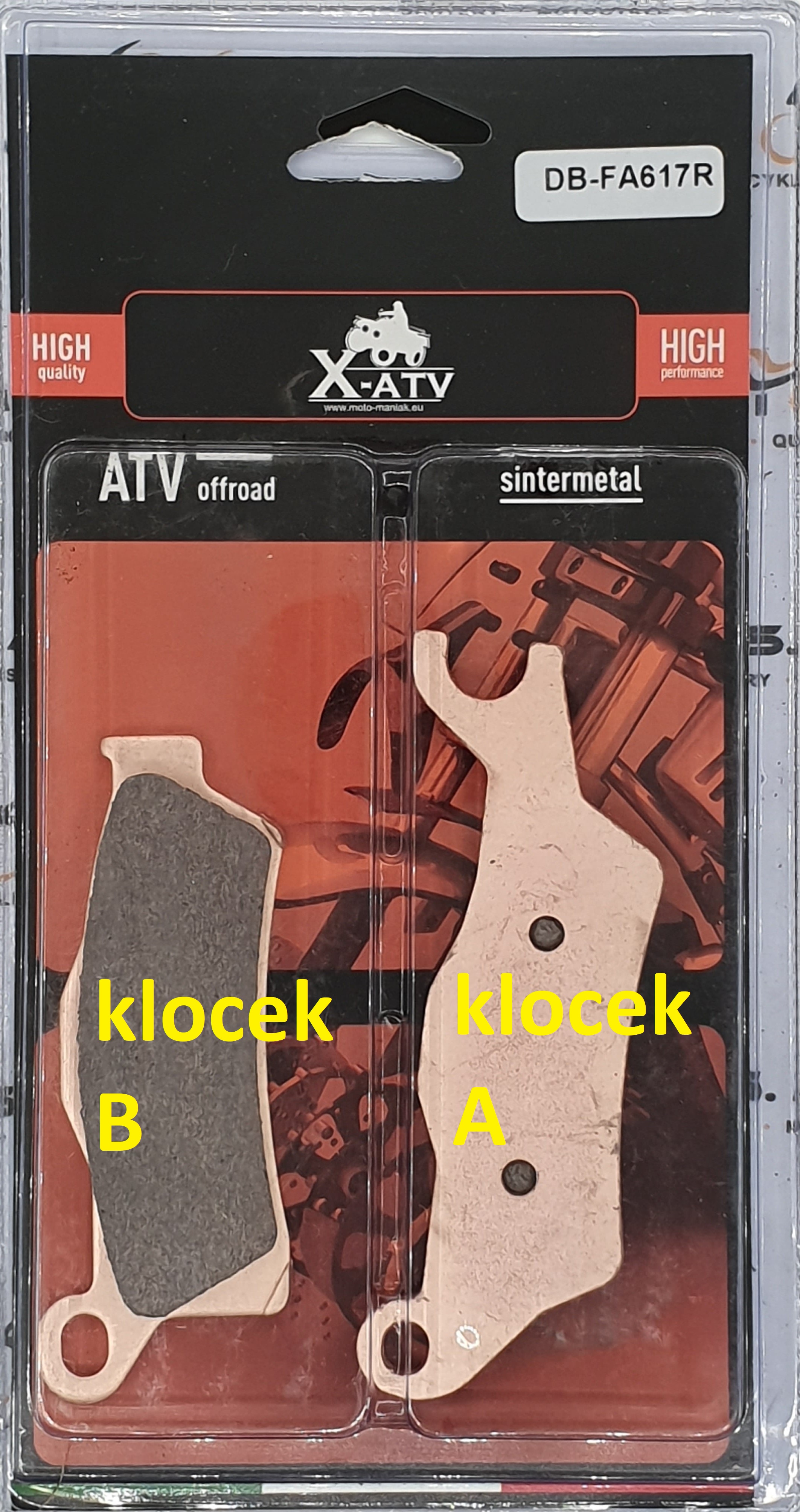 Klocki hamulcowe prawe przednie tylne Can Am 650 800 1000