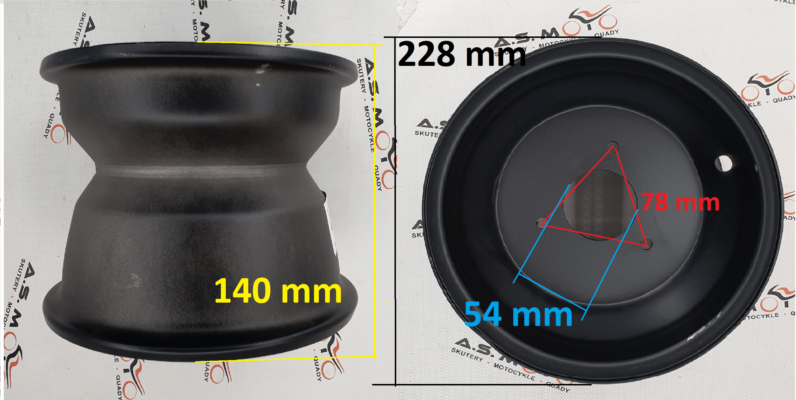 felga przód quady 110, 125 8 cali 3 śruby
