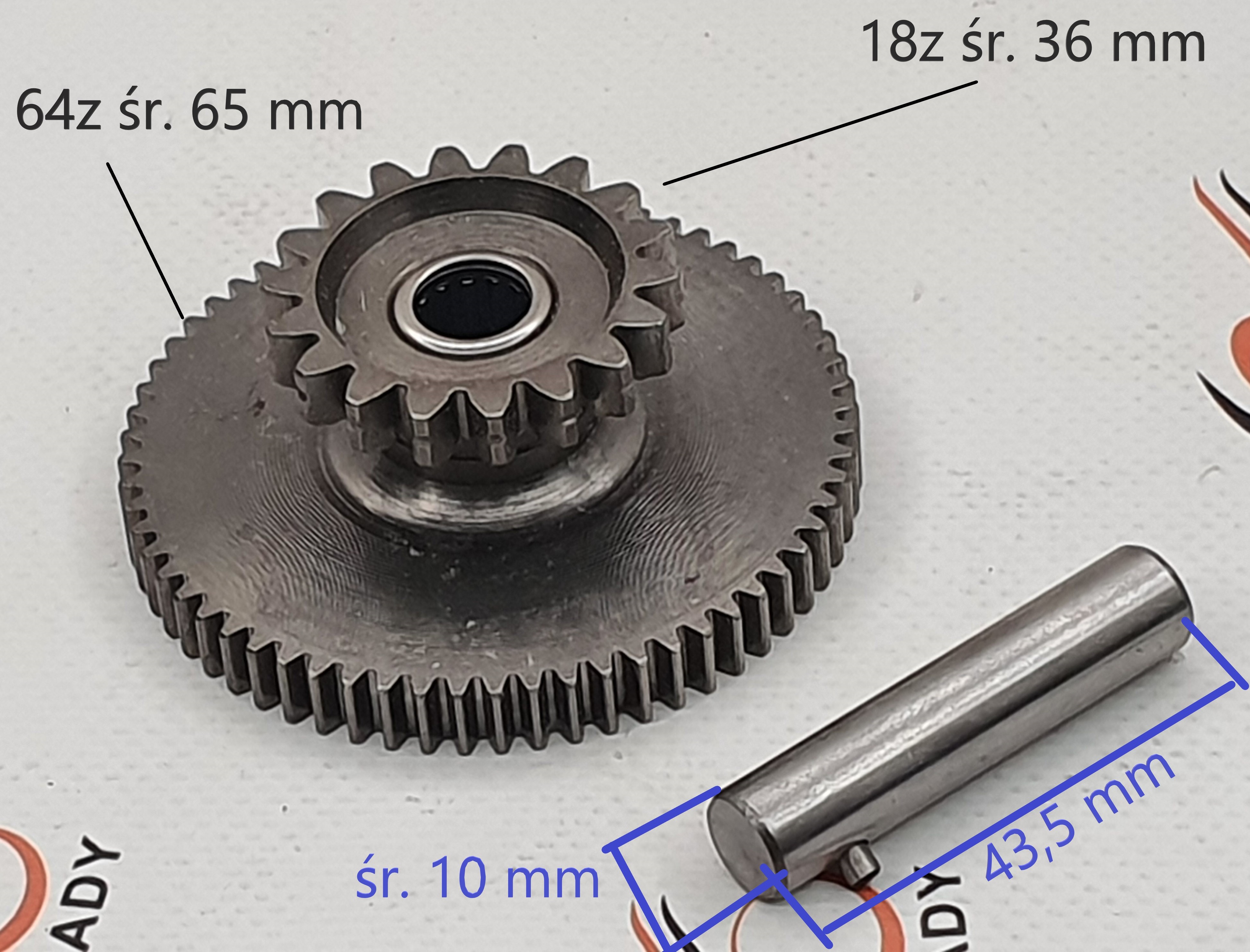 zębatka tryb koło rozrusznika Romet zetka wymiary